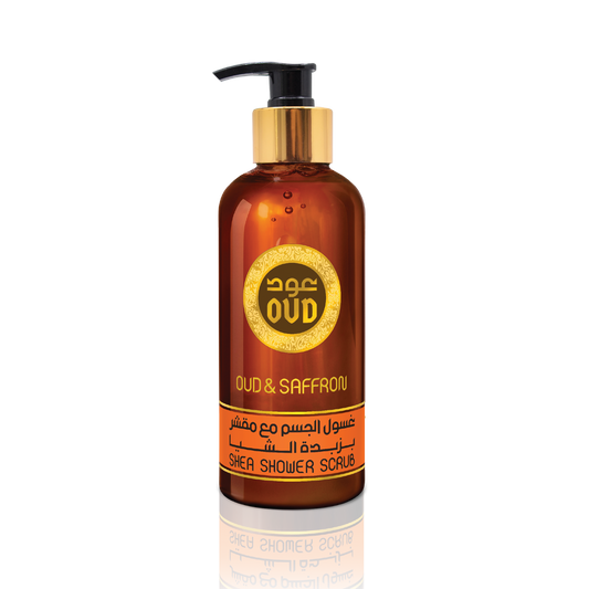 300ML Oud Premium Shea Shower Scrub - Oud & Saffron