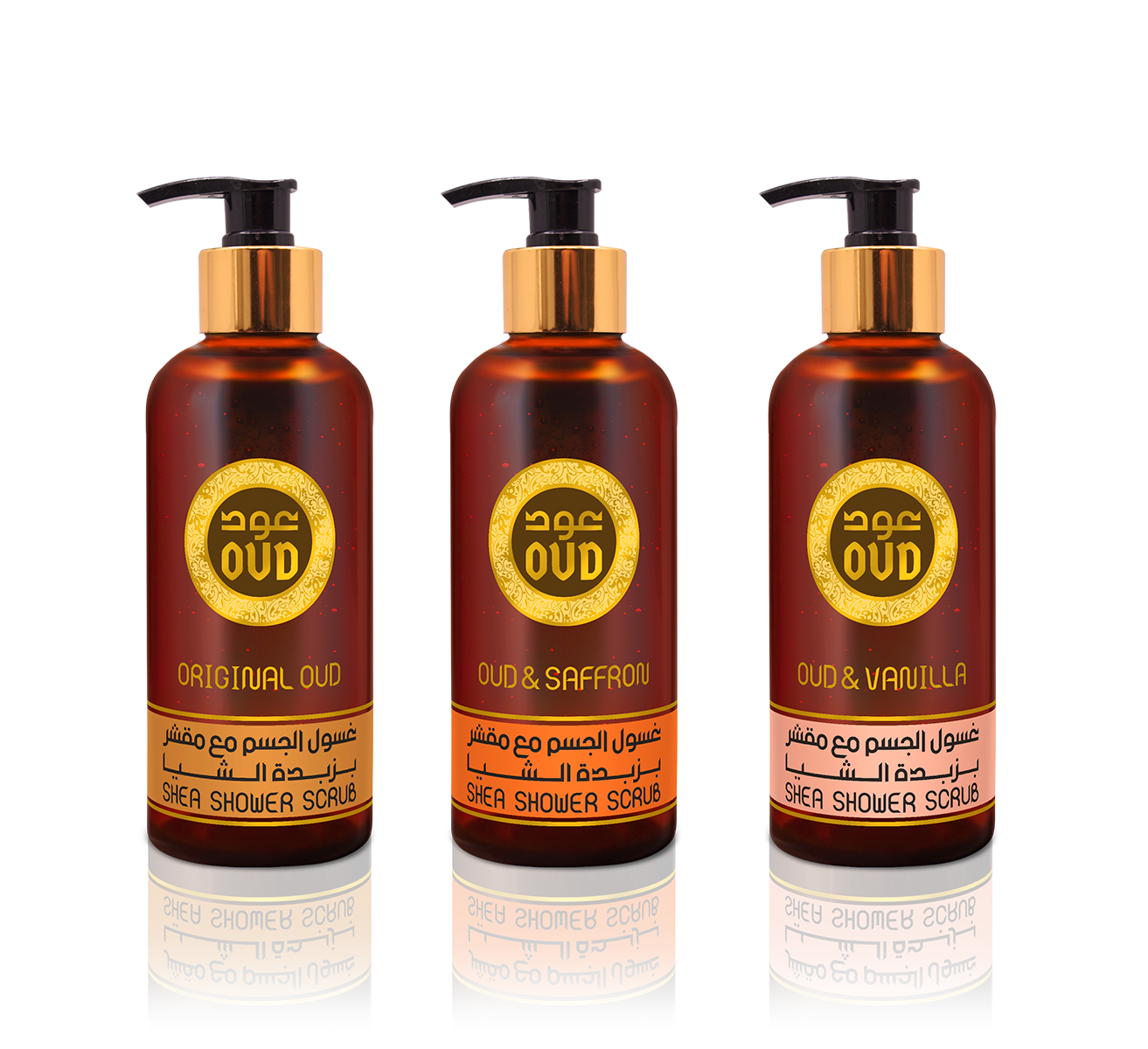 300ML Oud Premium Shea Shower Scrub - Oud & Saffron